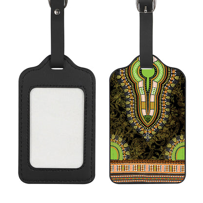 Orange And Black African Dashiki Print Luggage Tag