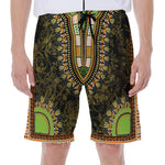Orange And Black African Dashiki Print Men's Beach Shorts