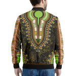 Orange And Black African Dashiki Print Men's Bomber Jacket