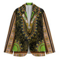 Orange And Black African Dashiki Print Men's Cotton Blazer