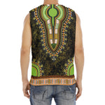 Orange And Black African Dashiki Print Men's Fitness Tank Top