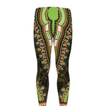 Orange And Black African Dashiki Print Men's leggings