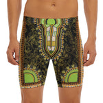Orange And Black African Dashiki Print Men's Long Boxer Briefs