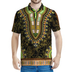 Orange And Black African Dashiki Print Men's Polo Shirt