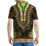 Orange And Black African Dashiki Print Men's Polo Shirt