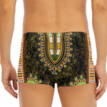 Orange And Black African Dashiki Print Men's Short Boxer Briefs