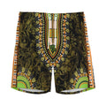 Orange And Black African Dashiki Print Men's Athletic Shorts