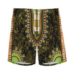 Orange And Black African Dashiki Print Men's Sports Shorts
