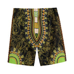 Orange And Black African Dashiki Print Men's Sports Shorts