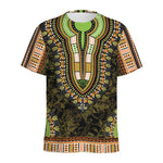 Orange And Black African Dashiki Print Men's Sports T-Shirt