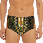 Orange And Black African Dashiki Print Men's Triangle Swim Briefs