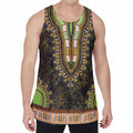 Orange And Black African Dashiki Print Men's Velvet Tank Top
