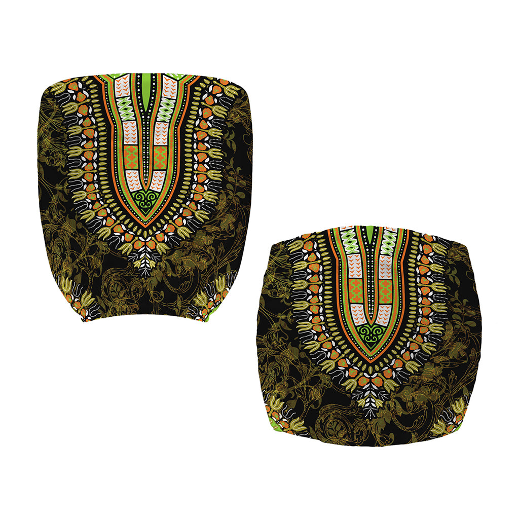 Orange And Black African Dashiki Print Office Chair Cover