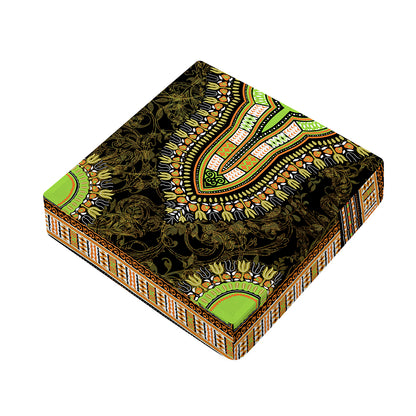 Orange And Black African Dashiki Print Outdoor Seat Cushion Cover