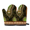 Orange And Black African Dashiki Print Oven Mitts