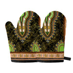 Orange And Black African Dashiki Print Oven Mitts