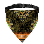 Orange And Black African Dashiki Print Over The Collar Dog Bandana