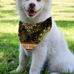 Orange And Black African Dashiki Print Over The Collar Dog Bandana