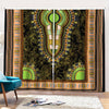 Orange And Black African Dashiki Print Pencil Pleat Curtains