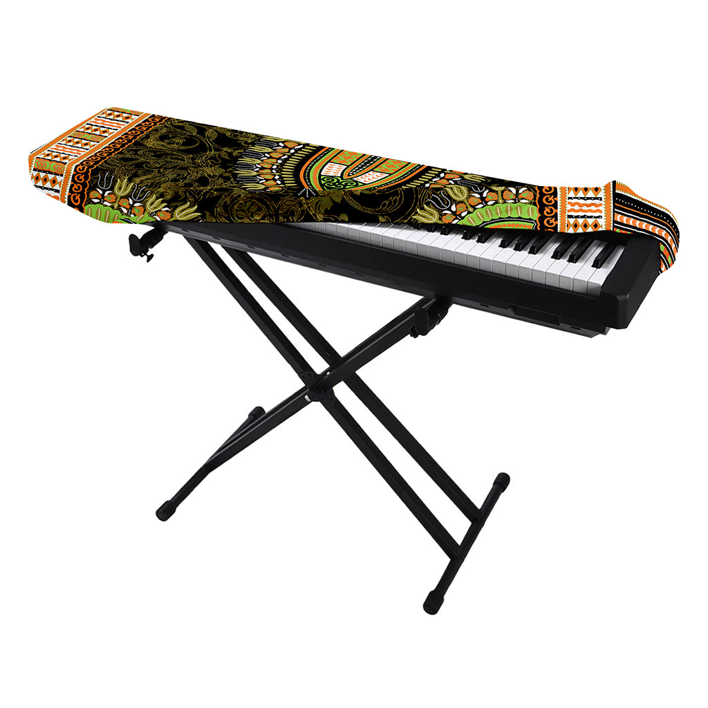 Orange And Black African Dashiki Print Piano Keyboard Cover