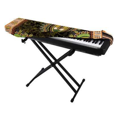 Orange And Black African Dashiki Print Piano Keyboard Cover