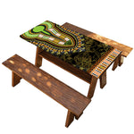 Orange And Black African Dashiki Print Picnic Table Cover