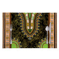 Orange And Black African Dashiki Print Placemat
