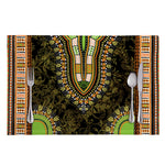 Orange And Black African Dashiki Print Placemat