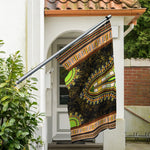 Orange And Black African Dashiki Print Polyester Flag