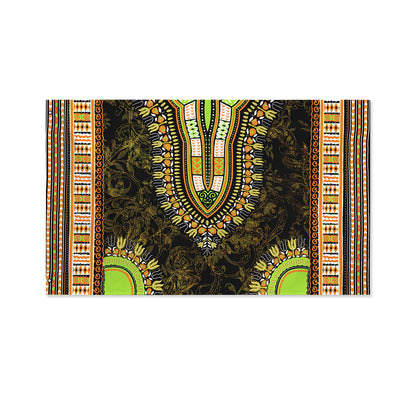 Orange And Black African Dashiki Print Polyester Flag