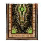 Orange And Black African Dashiki Print Polyester Shower Curtain