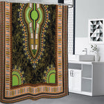 Orange And Black African Dashiki Print Premium Shower Curtain