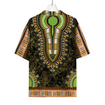 Orange And Black African Dashiki Print Rayon Hawaiian Shirt