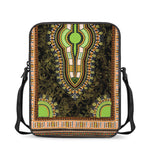 Orange And Black African Dashiki Print Rectangular Crossbody Bag