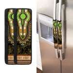 Orange And Black African Dashiki Print Refrigerator Handle Covers