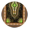 Orange And Black African Dashiki Print Round Blanket