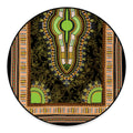 Orange And Black African Dashiki Print Round Floor Mat
