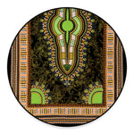 Orange And Black African Dashiki Print Round Floor Mat