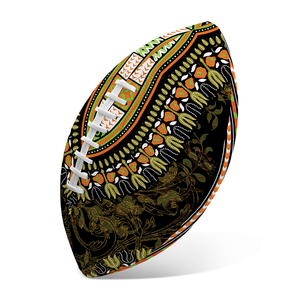 Orange And Black African Dashiki Print Rugby Ball