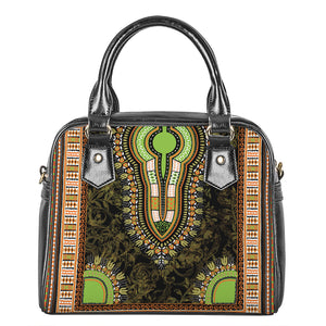 Orange And Black African Dashiki Print Shoulder Handbag