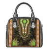 Orange And Black African Dashiki Print Shoulder Handbag