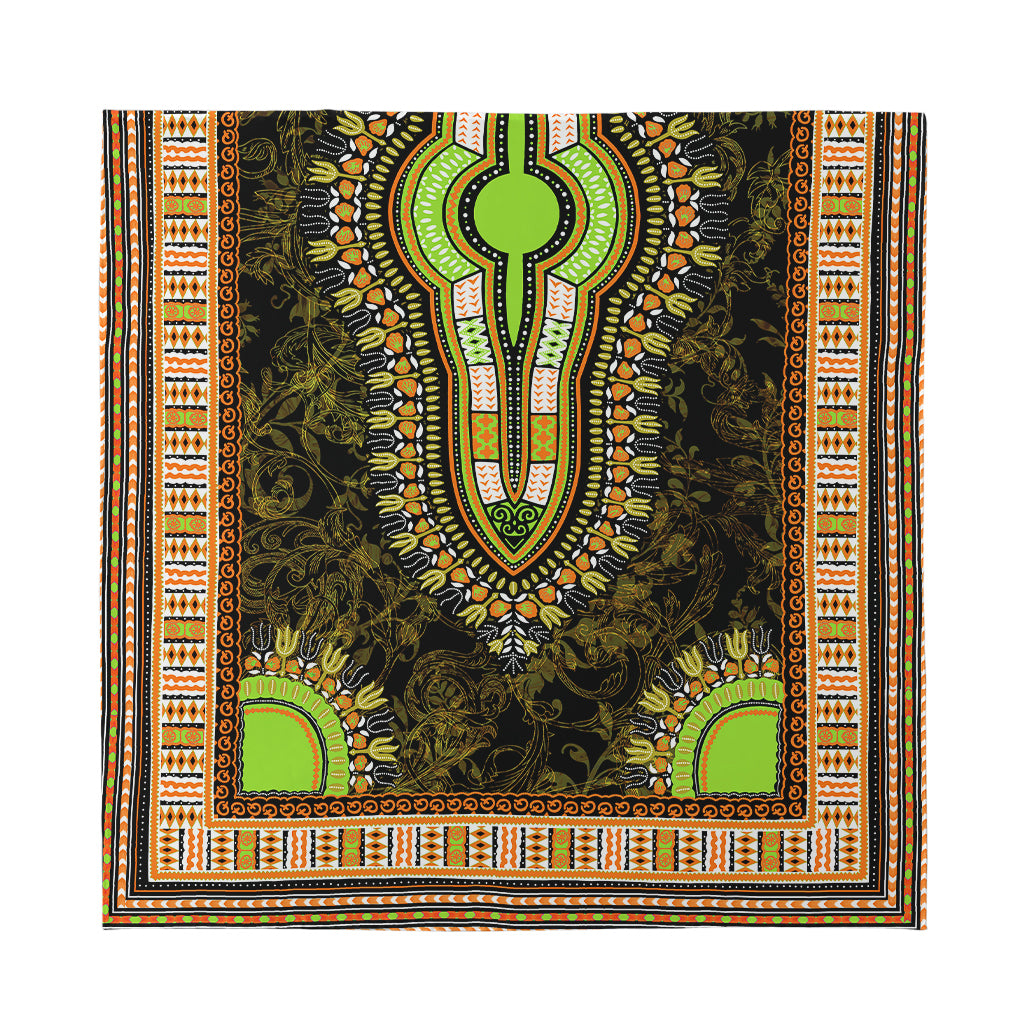 Orange And Black African Dashiki Print Silk Bandana