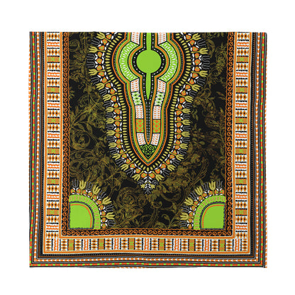 Orange And Black African Dashiki Print Silk Bandana