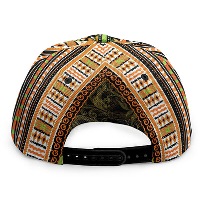 Orange And Black African Dashiki Print Snapback Cap