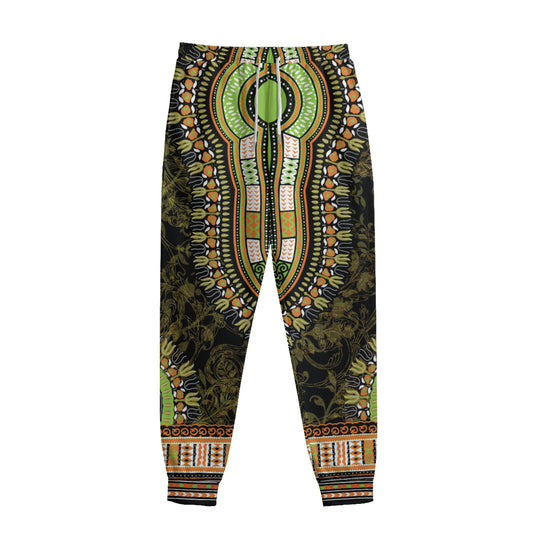 Orange And Black African Dashiki Print Sweatpants