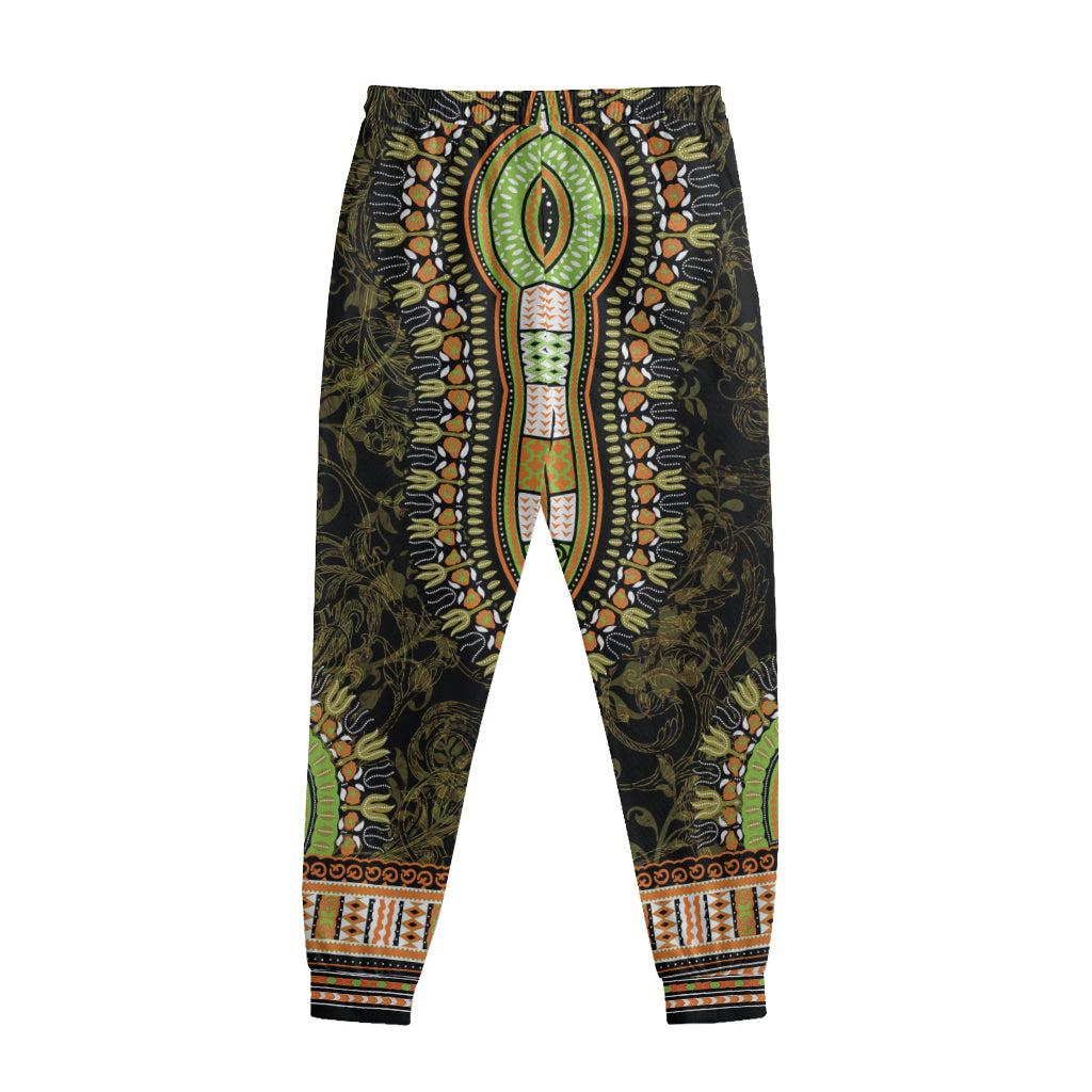 Orange And Black African Dashiki Print Sweatpants