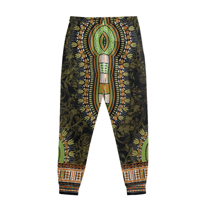Orange And Black African Dashiki Print Sweatpants
