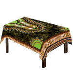 Orange And Black African Dashiki Print Tablecloth