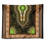 Orange And Black African Dashiki Print Tapestry