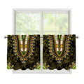 Orange And Black African Dashiki Print Tier Curtains